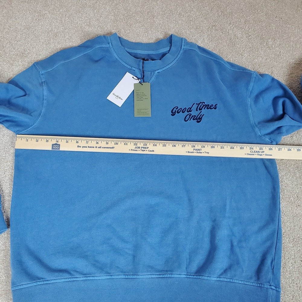 Goodfellow Men's Pullover Shirt Size XL  Blue Long Sleeve New With Tags - Picture 4 of 10